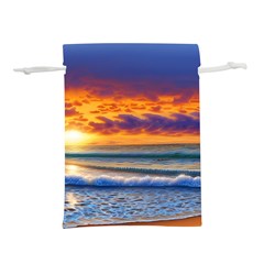 Summer Sunset Over The Ocean Lightweight Drawstring Pouch (s) by GardenOfOphir