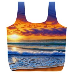 Summer Sunset Over The Ocean Full Print Recycle Bag (xxl) by GardenOfOphir