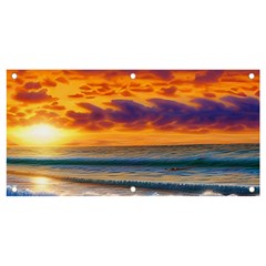 Summer Sunset Over The Ocean Banner And Sign 4  X 2  by GardenOfOphir