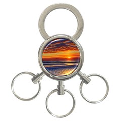 Nature s Sunset Over Beach 3-ring Key Chain by GardenOfOphir