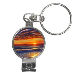 Nature s Sunset Over Beach Nail Clippers Key Chain by GardenOfOphir