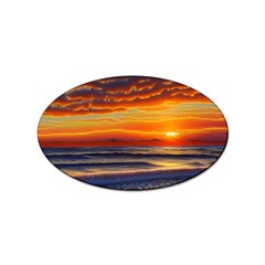 Nature s Sunset Over Beach Sticker (oval) by GardenOfOphir