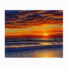 Nature s Sunset Over Beach Small Glasses Cloth (2 Sides) by GardenOfOphir