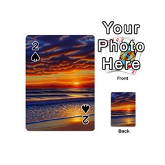 Nature s Sunset Over Beach Playing Cards 54 Designs (mini) by GardenOfOphir