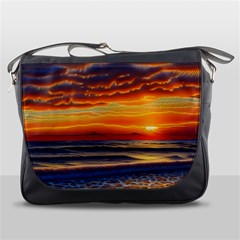 Nature s Sunset Over Beach Messenger Bag by GardenOfOphir