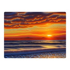 Nature s Sunset Over Beach Premium Plush Fleece Blanket (mini) by GardenOfOphir