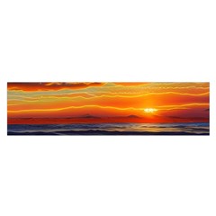 Nature s Sunset Over Beach Oblong Satin Scarf (16  X 60 ) by GardenOfOphir