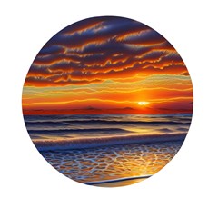 Nature s Sunset Over Beach Mini Round Pill Box by GardenOfOphir