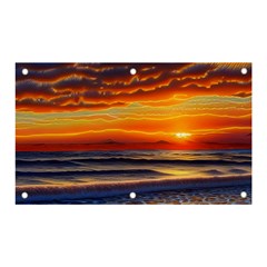 Nature s Sunset Over Beach Banner And Sign 5  X 3  by GardenOfOphir