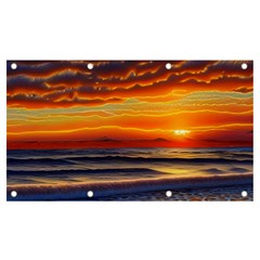 Nature s Sunset Over Beach Banner And Sign 7  X 4  by GardenOfOphir