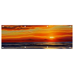 Nature s Sunset Over Beach Banner And Sign 9  X 3  by GardenOfOphir