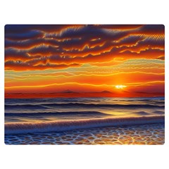 Nature s Sunset Over Beach One Side Premium Plush Fleece Blanket (extra Small) by GardenOfOphir