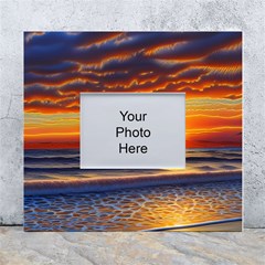 Nature s Sunset Over Beach White Wall Photo Frame 5  X 7  by GardenOfOphir