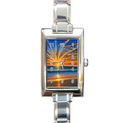 Sunset Scenic View Photography Rectangle Italian Charm Watch by GardenOfOphir