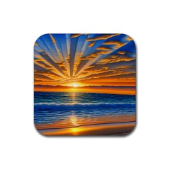 Sunset Scenic View Photography Rubber Coaster (square) by GardenOfOphir