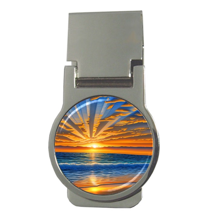 Sunset Scenic View Photography Money Clips (Round) 