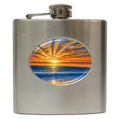 Sunset Scenic View Photography Hip Flask (6 Oz) by GardenOfOphir