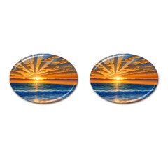 Sunset Scenic View Photography Cufflinks (oval) by GardenOfOphir