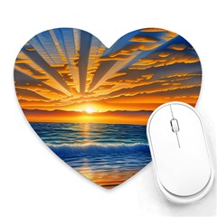 Sunset Scenic View Photography Heart Mousepad by GardenOfOphir