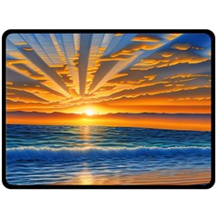 Sunset Scenic View Photography One Side Fleece Blanket (large) by GardenOfOphir