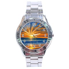 Sunset Scenic View Photography Stainless Steel Analogue Watch by GardenOfOphir