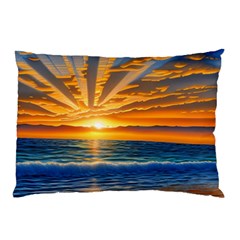 Sunset Scenic View Photography Pillow Case (two Sides) by GardenOfOphir