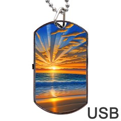 Sunset Scenic View Photography Dog Tag Usb Flash (one Side) by GardenOfOphir