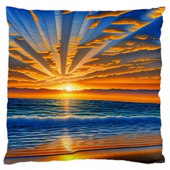 Sunset Scenic View Photography Standard Premium Plush Fleece Cushion Case (two Sides) by GardenOfOphir