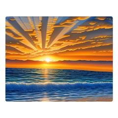 Sunset Scenic View Photography Premium Plush Fleece Blanket (large) by GardenOfOphir