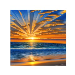 Sunset Scenic View Photography Square Satin Scarf (30  X 30 ) by GardenOfOphir