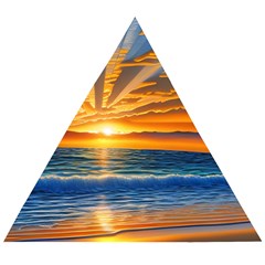 Sunset Scenic View Photography Wooden Puzzle Triangle by GardenOfOphir