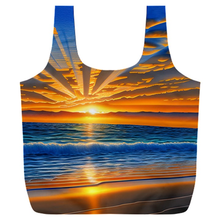 Sunset Scenic View Photography Full Print Recycle Bag (XXL)