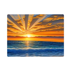 Sunset Scenic View Photography One Side Premium Plush Fleece Blanket (mini) by GardenOfOphir