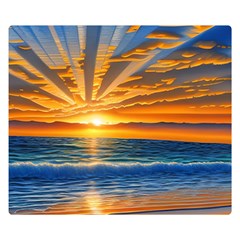 Sunset Scenic View Photography One Side Premium Plush Fleece Blanket (small) by GardenOfOphir