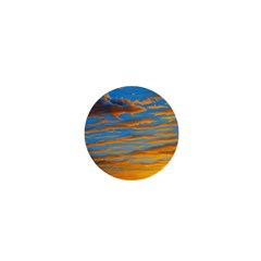 Orange Sunset On The Beach 1  Mini Magnets by GardenOfOphir