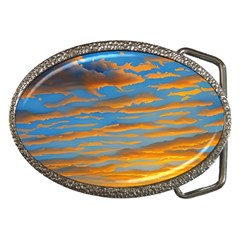 Orange Sunset On The Beach Belt Buckles by GardenOfOphir