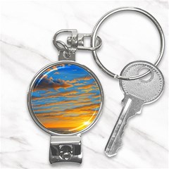 Orange Sunset On The Beach Nail Clippers Key Chain by GardenOfOphir