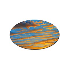 Orange Sunset On The Beach Sticker (oval) by GardenOfOphir