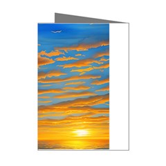 Orange Sunset On The Beach Mini Greeting Cards (pkg Of 8) by GardenOfOphir