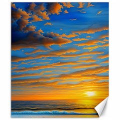 Orange Sunset On The Beach Canvas 20  X 24  by GardenOfOphir