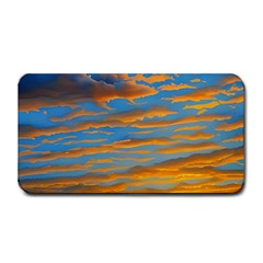 Orange Sunset On The Beach Medium Bar Mat by GardenOfOphir