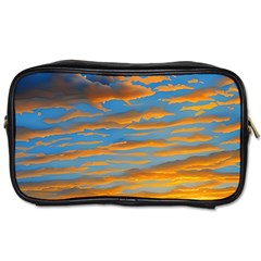 Orange Sunset On The Beach Toiletries Bag (two Sides) by GardenOfOphir