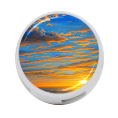 Orange Sunset On The Beach 4-port Usb Hub (two Sides) by GardenOfOphir