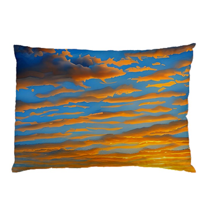 Orange Sunset On The Beach Pillow Case (Two Sides)