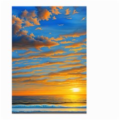 Orange Sunset On The Beach Small Garden Flag (two Sides) by GardenOfOphir