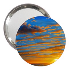 Orange Sunset On The Beach 3  Handbag Mirrors by GardenOfOphir