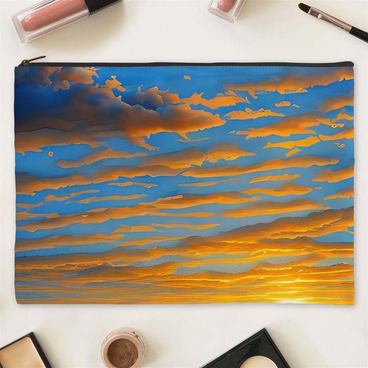 Orange Sunset On The Beach Cosmetic Bag (XXXL)