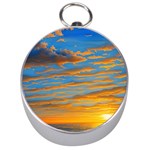 Orange Sunset On The Beach Silver Compasses Front