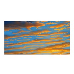 Orange Sunset On The Beach Satin Wrap 35  X 70  by GardenOfOphir