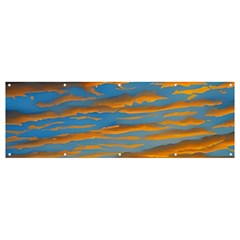 Orange Sunset On The Beach Banner And Sign 12  X 4  by GardenOfOphir